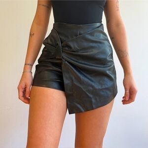 ZARA, Black Faux Leather Mini Skirt